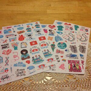 Crafting, scrapbooking stickers, medical theme, nurses, nursing